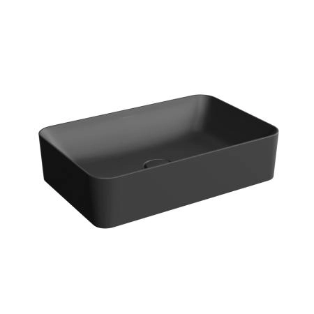 Раковина Kerama Marazzi PLAZA ПЛАЗА KMPLWb55qMBl0 55 накладная прямоугольная, с донным клапаном, черная матовая
