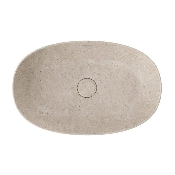 Раковина Kerama Marazzi PLAZA ПЛАЗА KMPLWB60MBEST0 60 см накладная с донным клапаном, риккарди бежевый