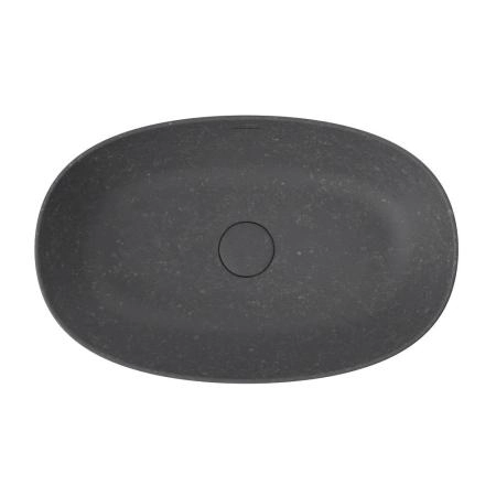 Раковина Kerama Marazzi PLAZA ПЛАЗА KMPLWB60MBLST0 60 см накладная с донным клапаном, черный камень