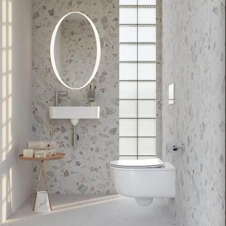 Унитаз Kerama Marazzi ЭЛЕГАНС KMELWC53GWH2 подвесной безободковый, белый глянцевый